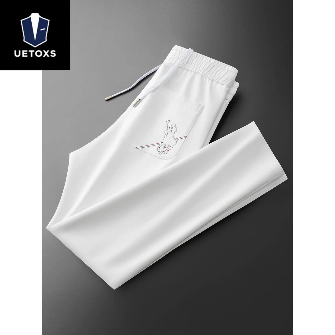 秋季时尚轻奢运动风卫裤高端潮流男士修身纯色百搭直筒休闲裤男款