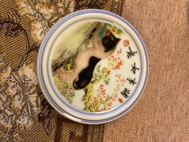 景德镇陶瓷粉彩釉上彩生肖盖置杯垫壶承陶瓷底座茶托杯托