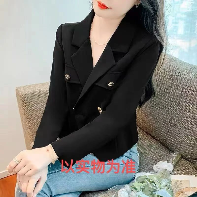 819#春秋新款短款修身西服外套长袖时尚休闲百搭西服女士春季西装