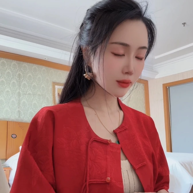 心想事成 芳华设计新中式复古提花上衣国风圆领提花外套