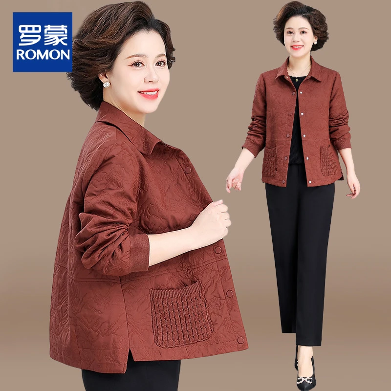 中年妈妈秋装外套2025新款中老年女春秋时尚风衣短款品牌上衣服