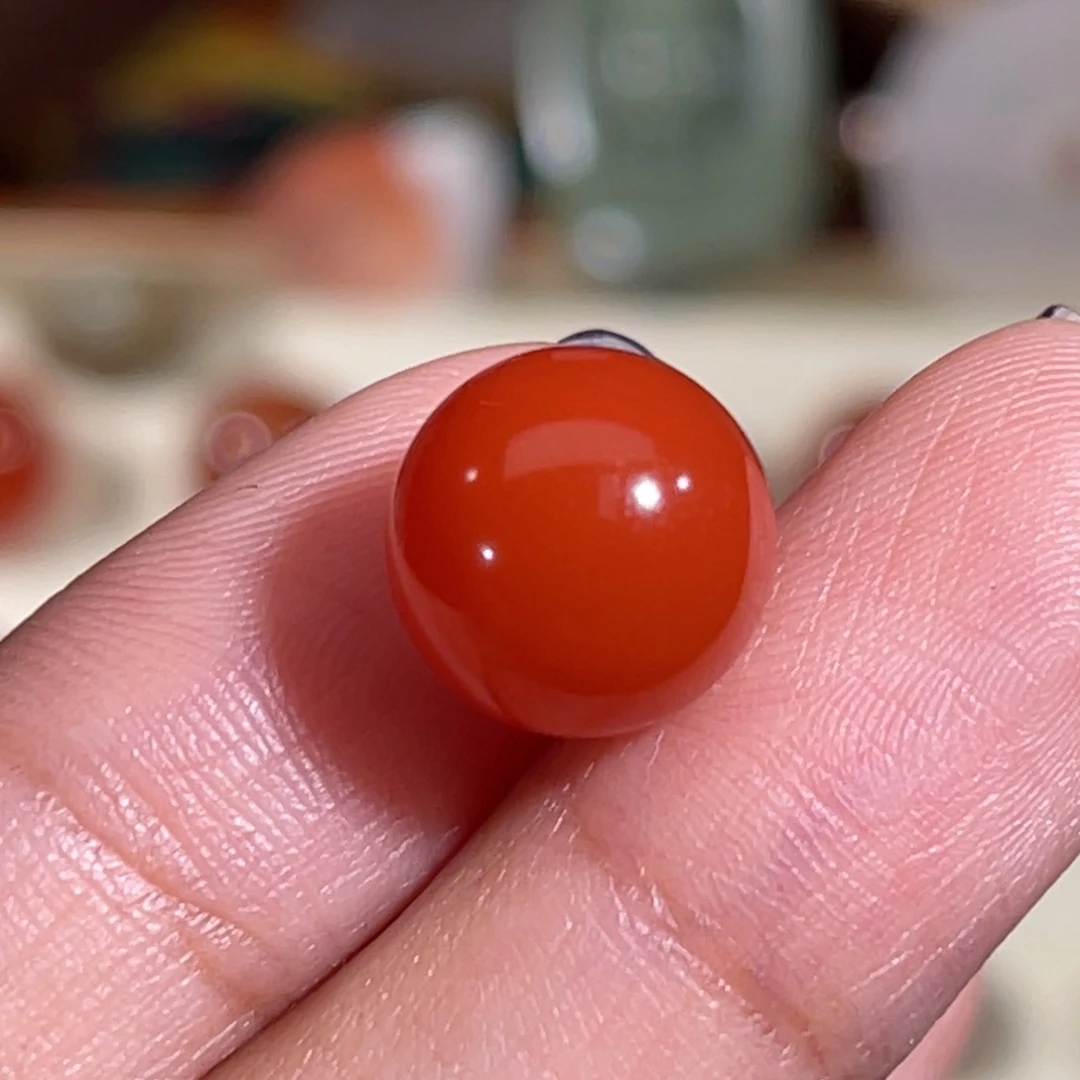 X***.南红玛瑙未镶嵌圆珠 10.8mm