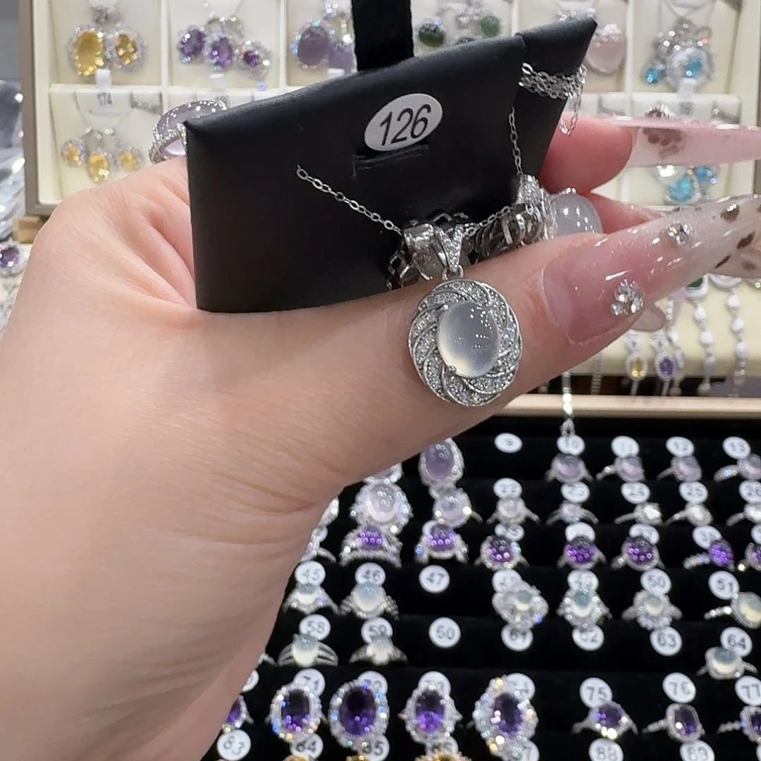 止***步蛇纹石玉银S925镶嵌吊坠(赠链)