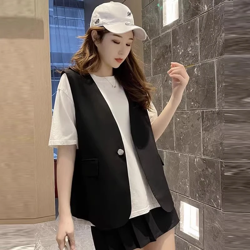 西装马甲女春秋2025新款爆款小香风小个子黑色坎肩小马夹背心外搭