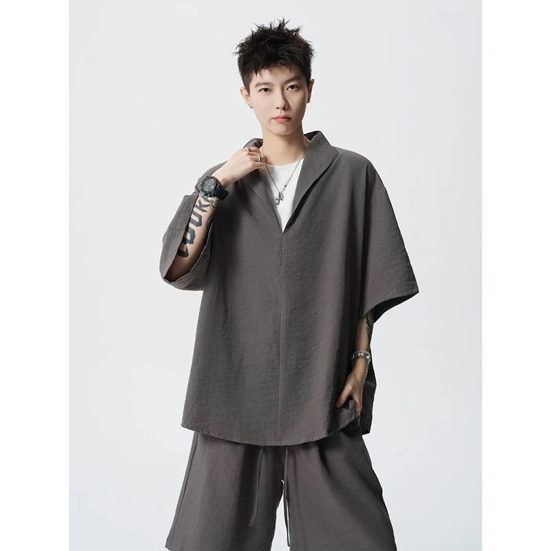 BARTDRESSpolo假两件休闲松弛感老钱风慵懒衬衫套装宽松潮流夏季