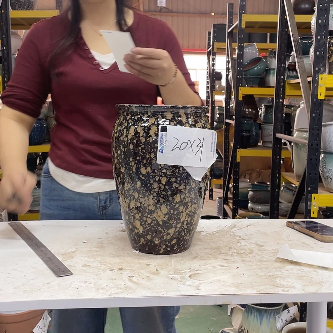 宜兴紫砂粗陶花盆