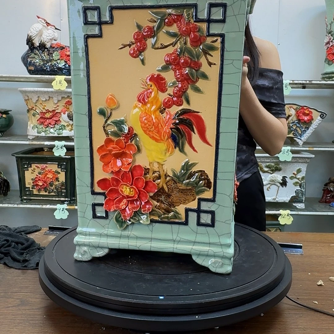 @***哥无花朵石湾盆400陶泥花盆