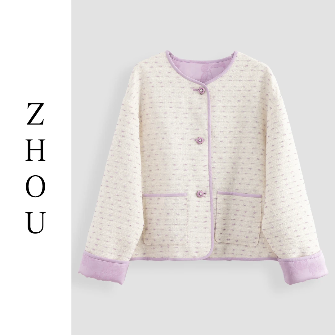 紫色复古高端中国风外套-19059