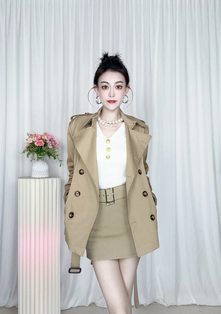 中长款短款西装领风衣秋季女装设计感网红高货外套