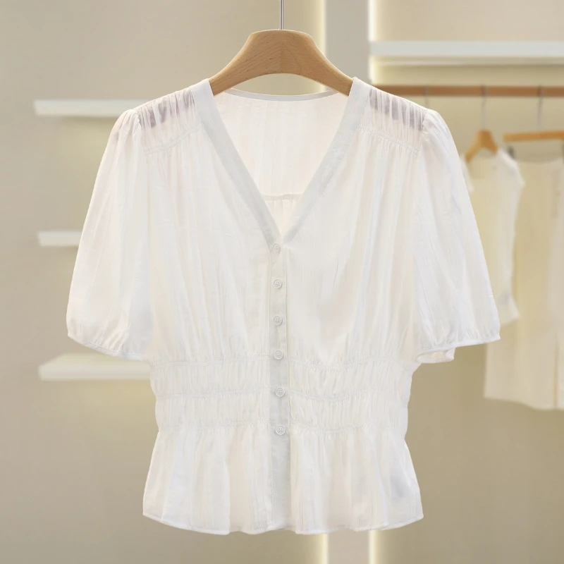 S1580-伍莎服饰云仓百搭时尚新款夏季上衣#RDY46S010
