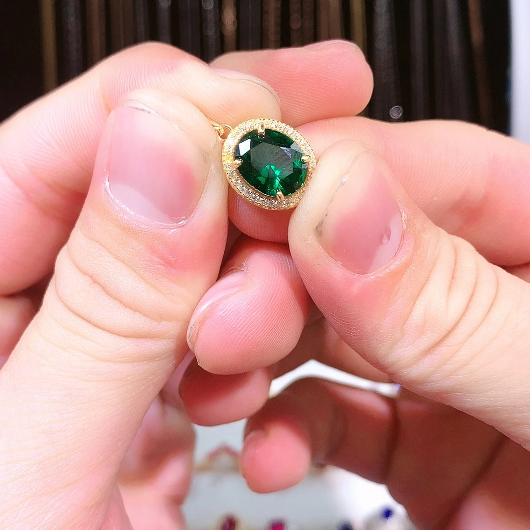 透辉石吊坠银S925镶嵌