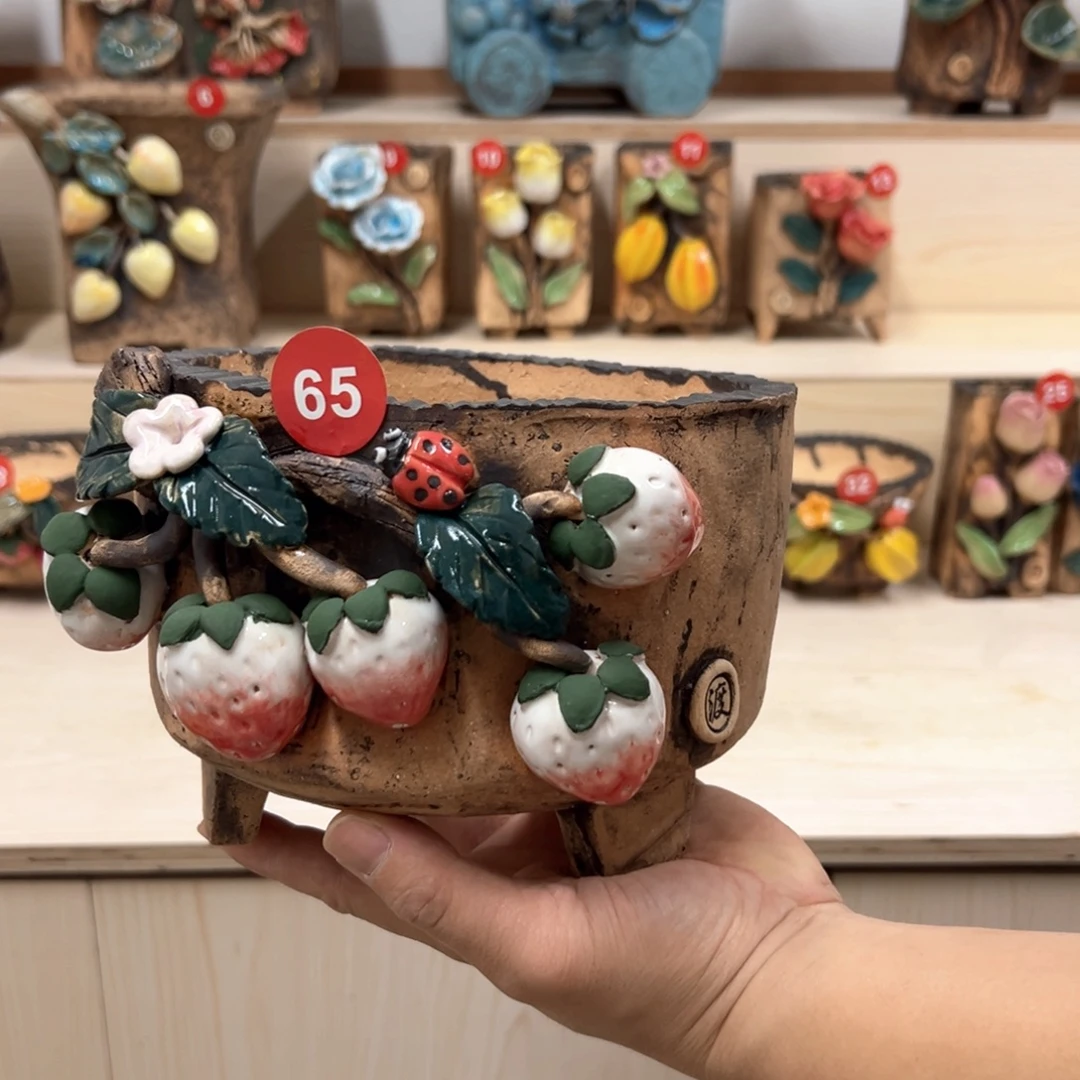 紫砂花盆68号内口11.5×14.5外高13