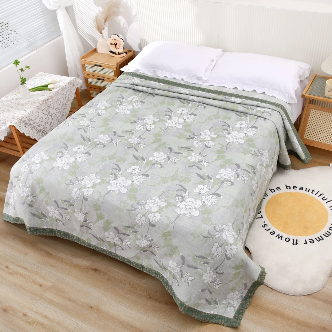 [花小路]230*250轻奢阿克苏长绒棉蚕丝苎麻软席毯