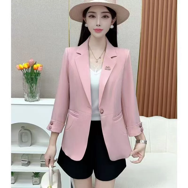 2025新款女士西服外套九分袖韩版休闲时尚潮流修身气质显瘦洋气