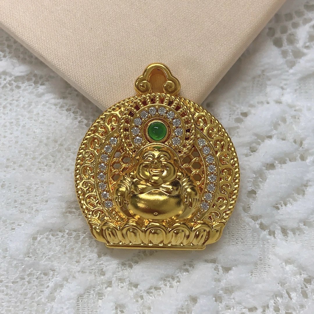 【水贝黄金】999足金5D大肚佛黄金吊坠X300