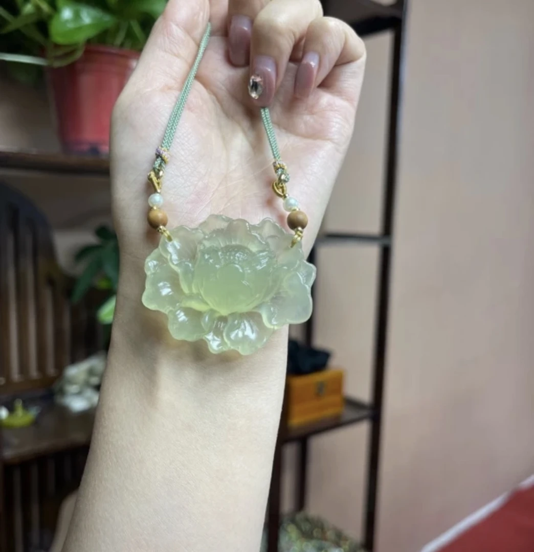 《集团福利》天然A货牡丹花吊坠多样性发其一XL''