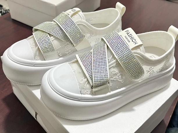 透气仙女厚底流苏休闲板鞋小白鞋夏季圆头百搭外穿