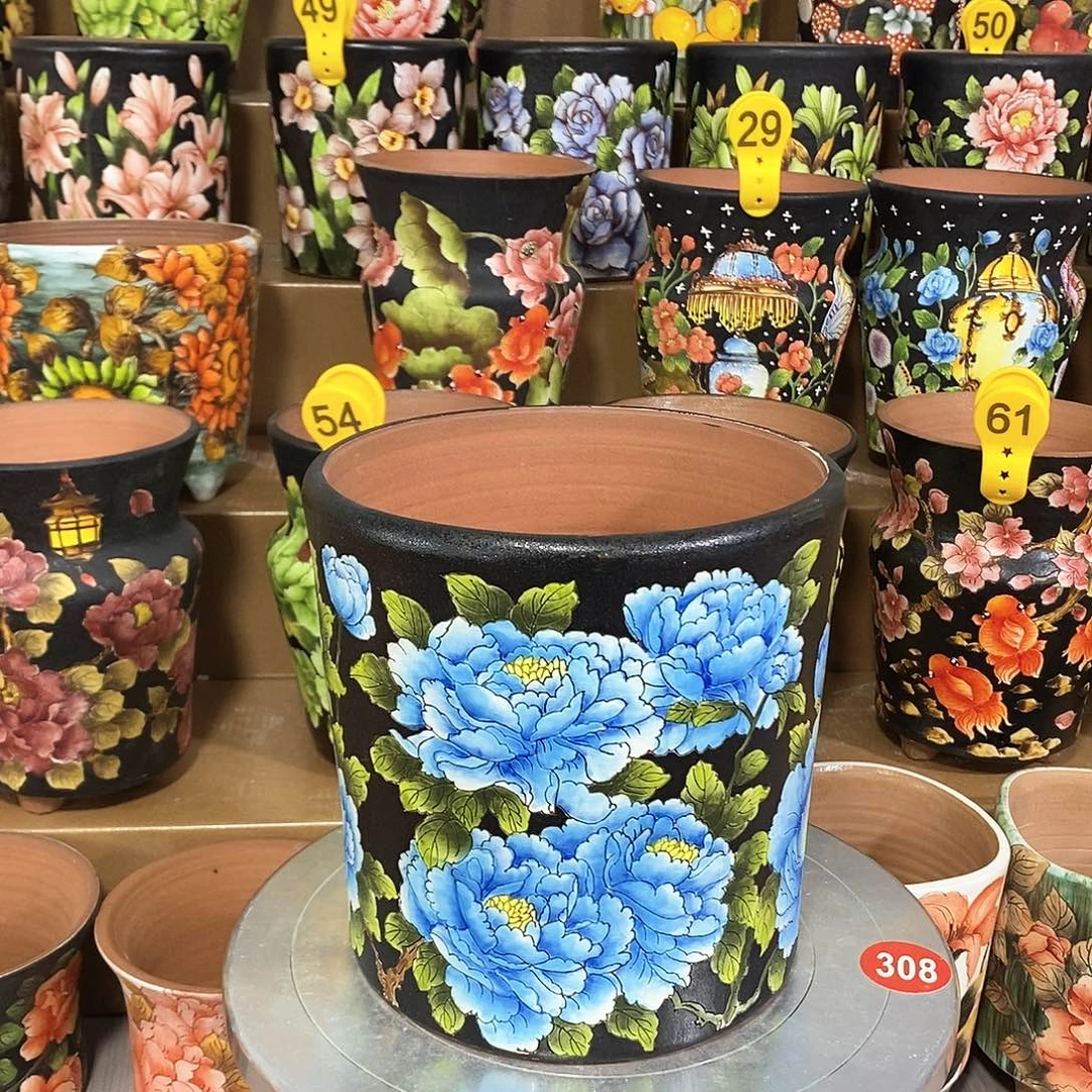 景德镇精品手绘花盆15.5/17