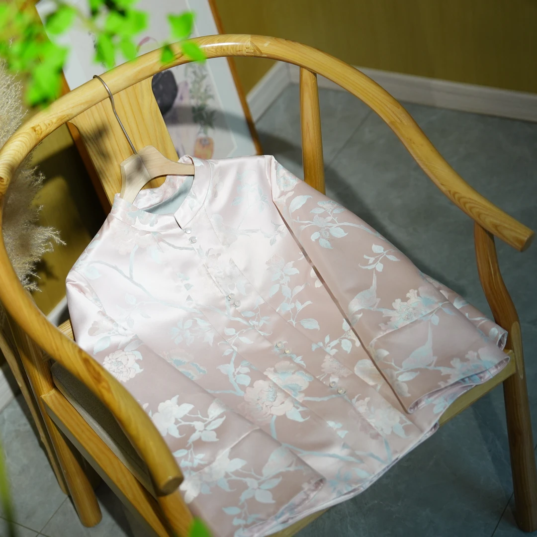 【君尚安】【鹊悦】桑蚕丝国风短外套新中式立领长袖上衣· 23S0183