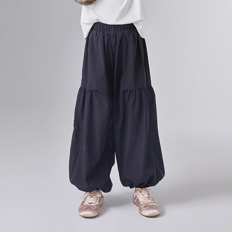 笛莎女童夏季裤子新款中大童儿童休闲裤宽松束脚灯笼裤-73252A309