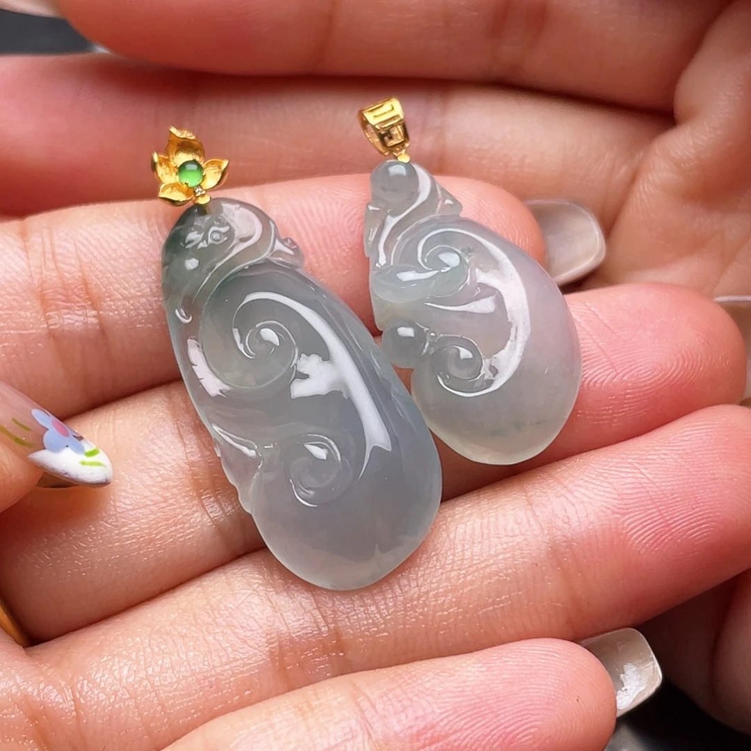 定制翡翠18K金镶嵌木**～天然