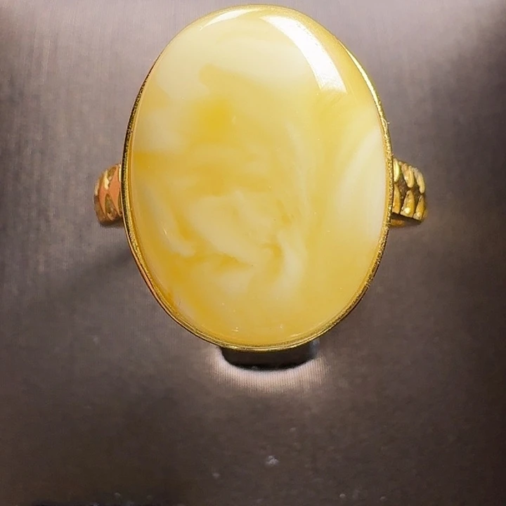 蜜蜡银S925镶嵌戒指戒指