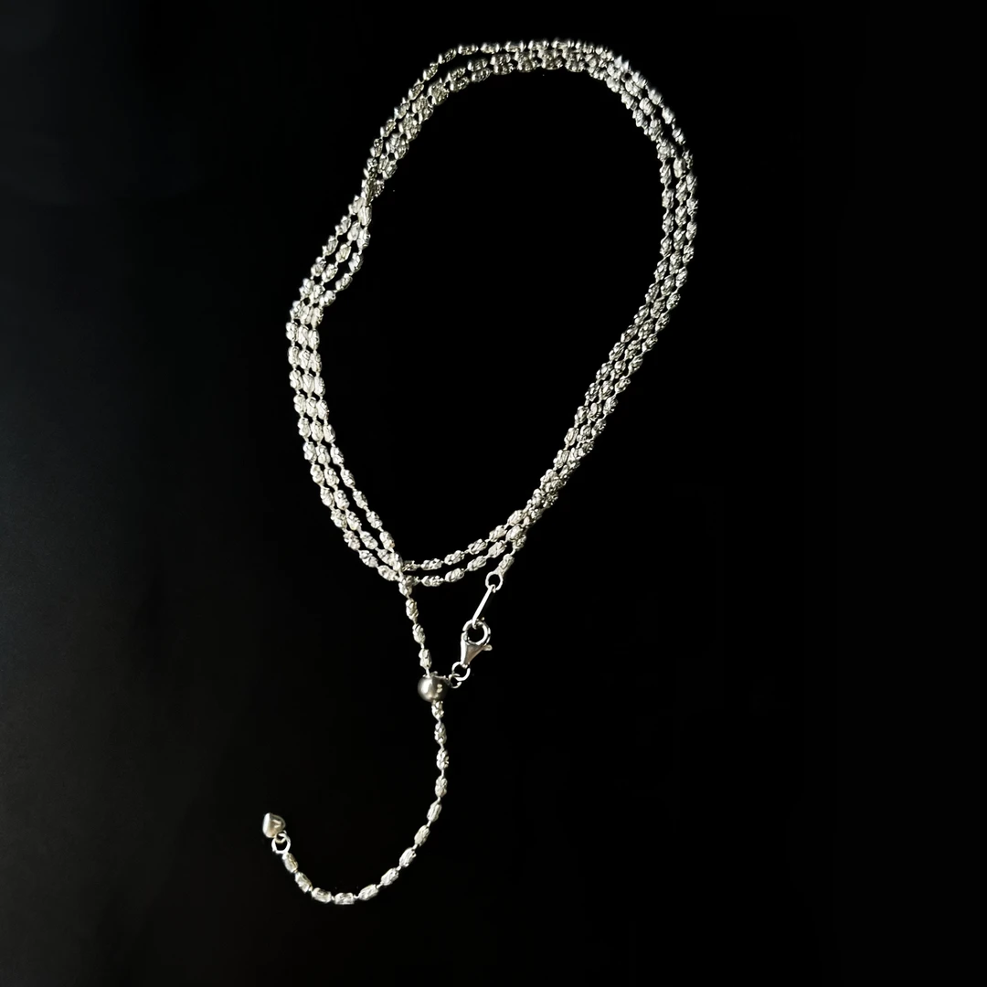 链子925银 【闪闪星】时尚气质 s925银 可调节重工银链 （长度：80cm）