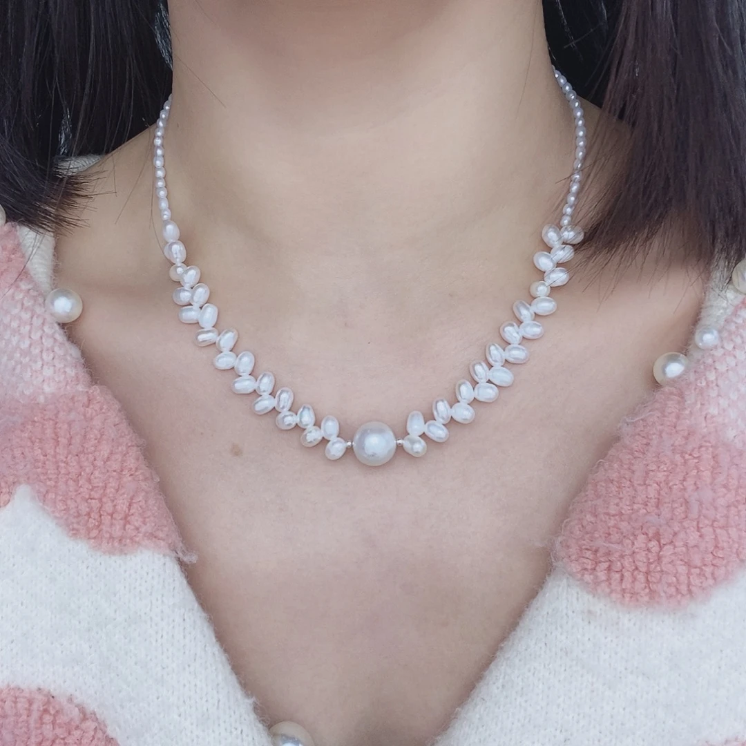 淡水珍珠耳饰银S925镶嵌