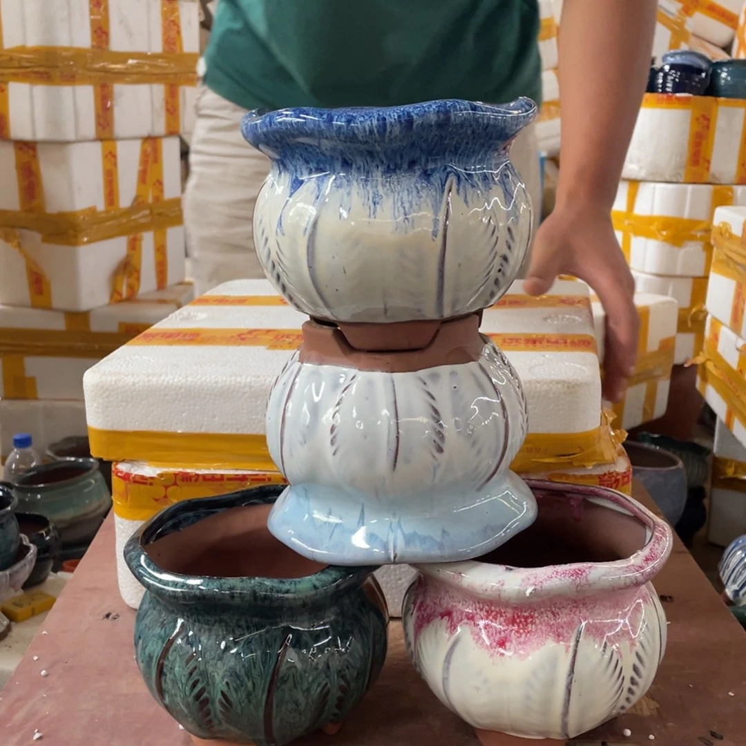 宜兴紫砂粗陶花盆