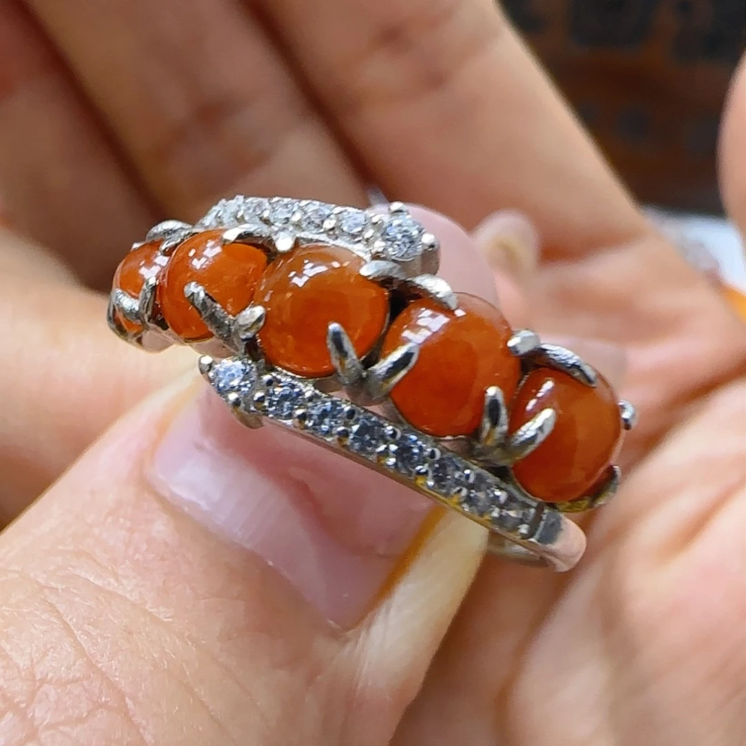 翡翠戒指银S925镶嵌翡翠50