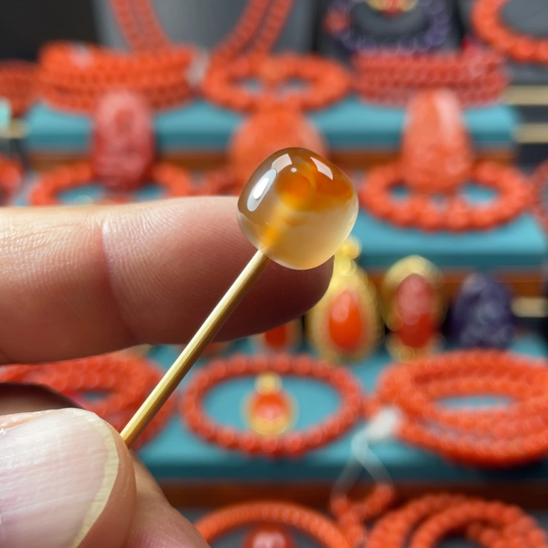 南红玛瑙保山南红配饰老型珠11.8未镶嵌