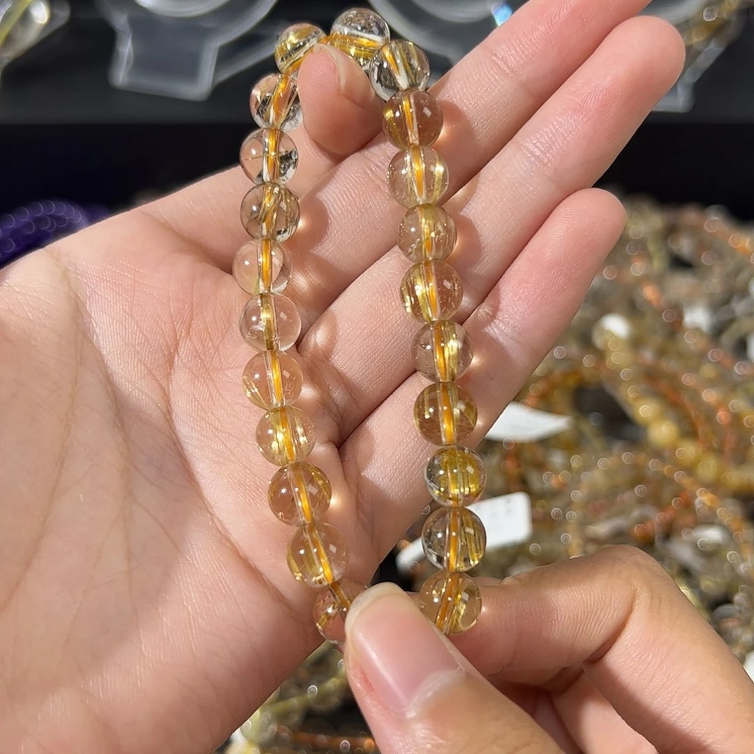 水晶手串未镶嵌天然钛金