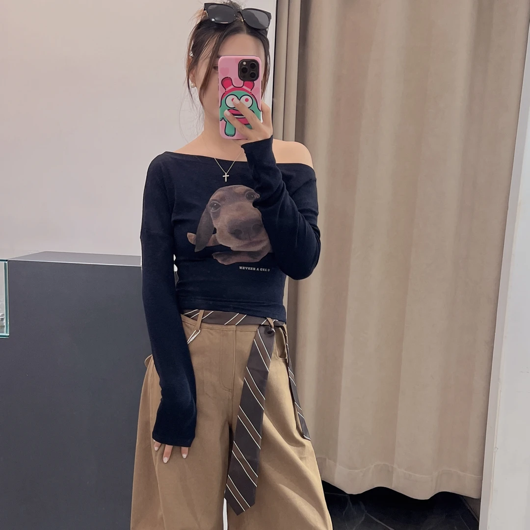 可爱小狗狗斜肩小T