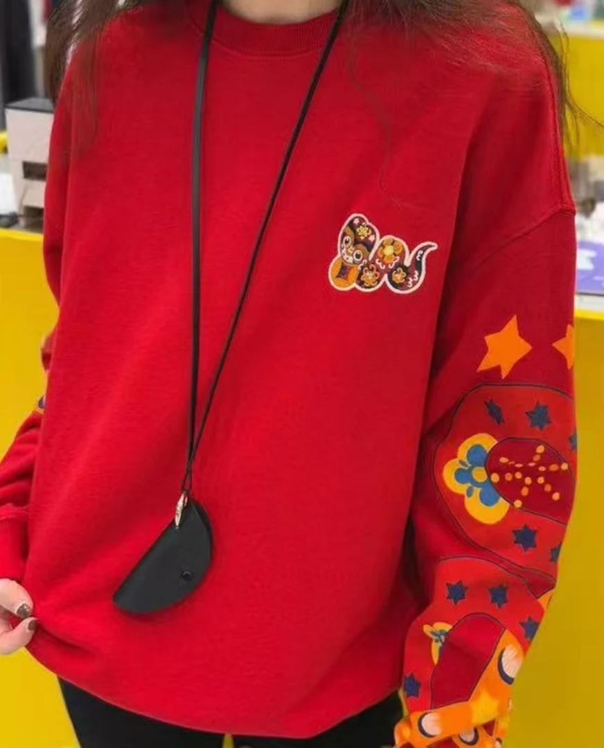 Z.X 设计款刺绣印花套头卫衣 0366（A4）