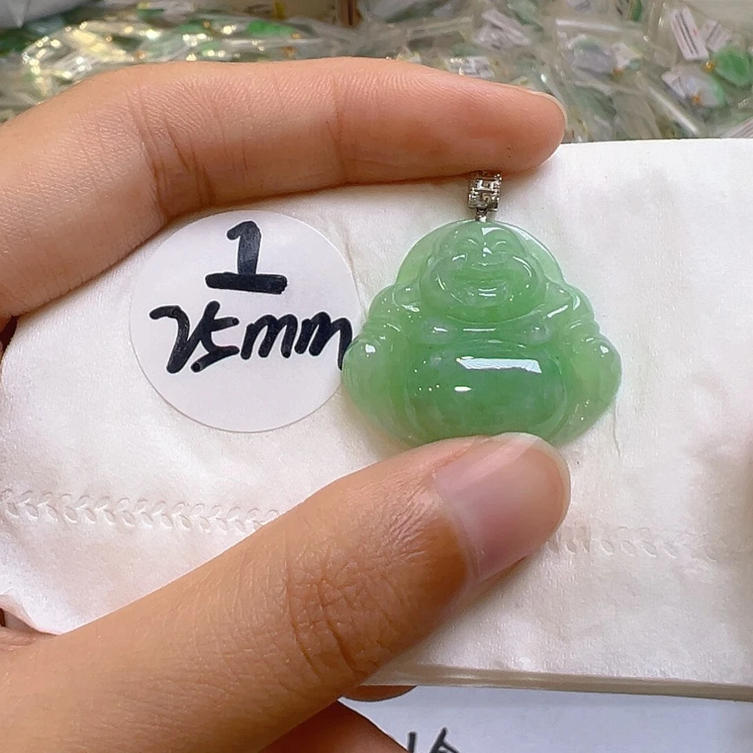 翡翠18K金镶嵌吊坠(不含链)翡翠