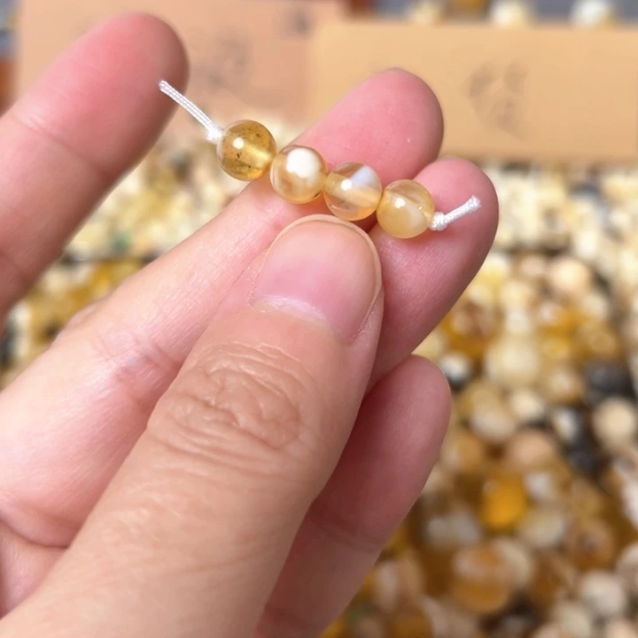 蜜蜡未镶嵌裸石6.2mm一组
