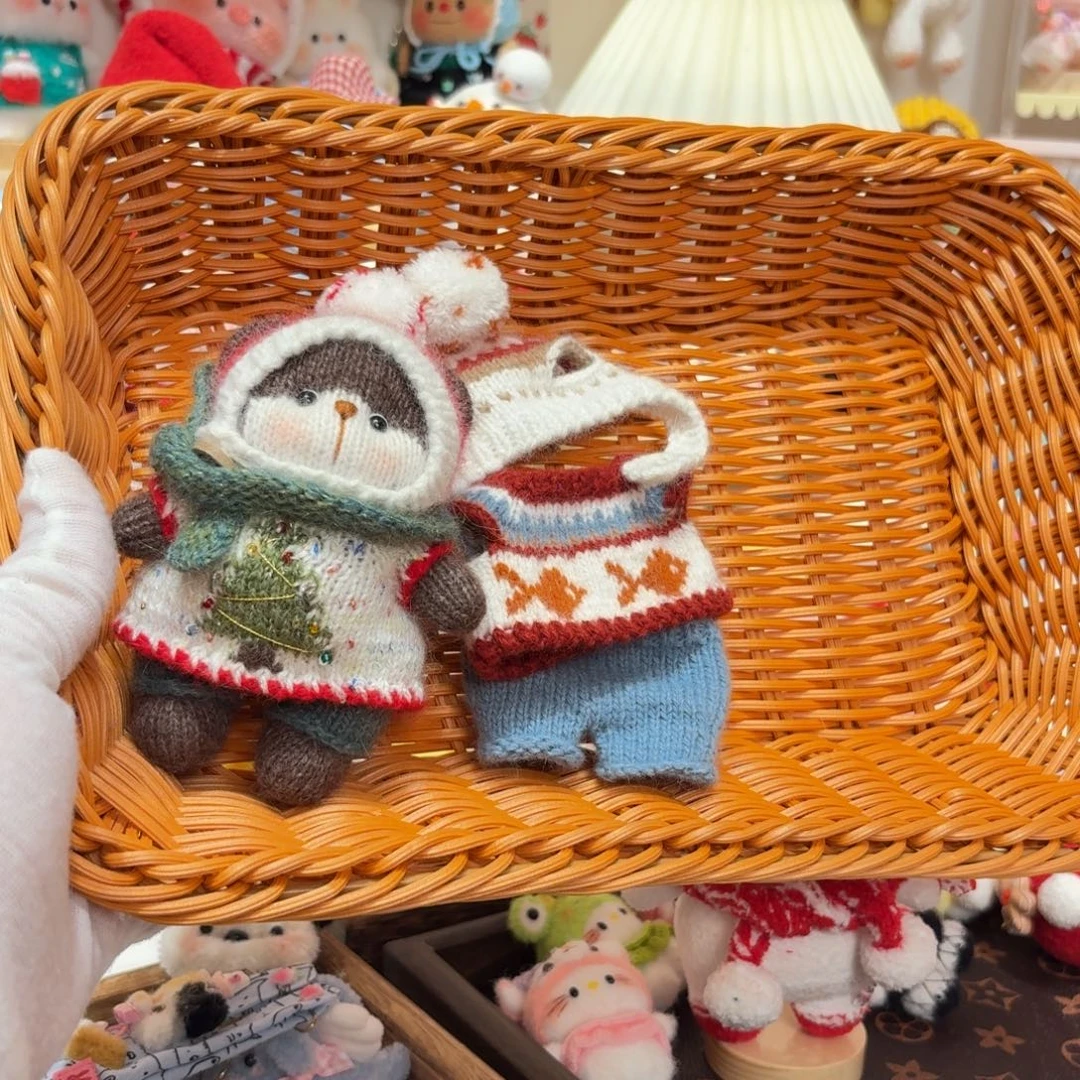 编织品小熊做摆件