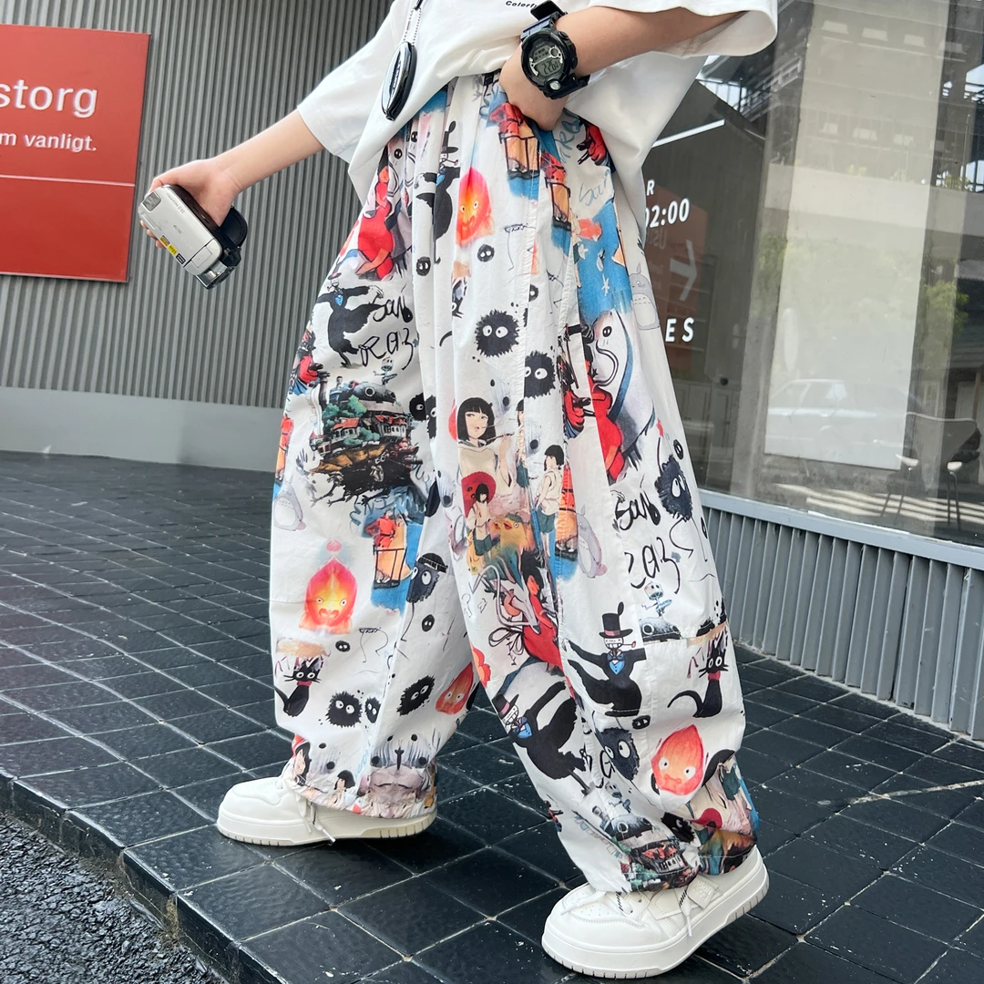 儿童防蚊长裤男童裤子个性潮酷纯棉夏季新款冰丝时髦街舞花夏装薄