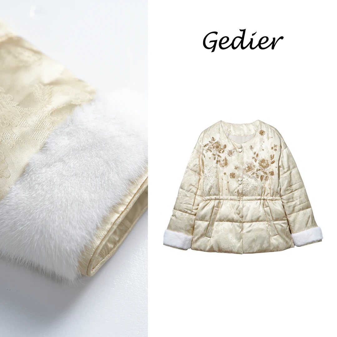 【歌蒂尔Gedier】女款轻奢气质国风中长款鹅绒服 ZGF50515Y