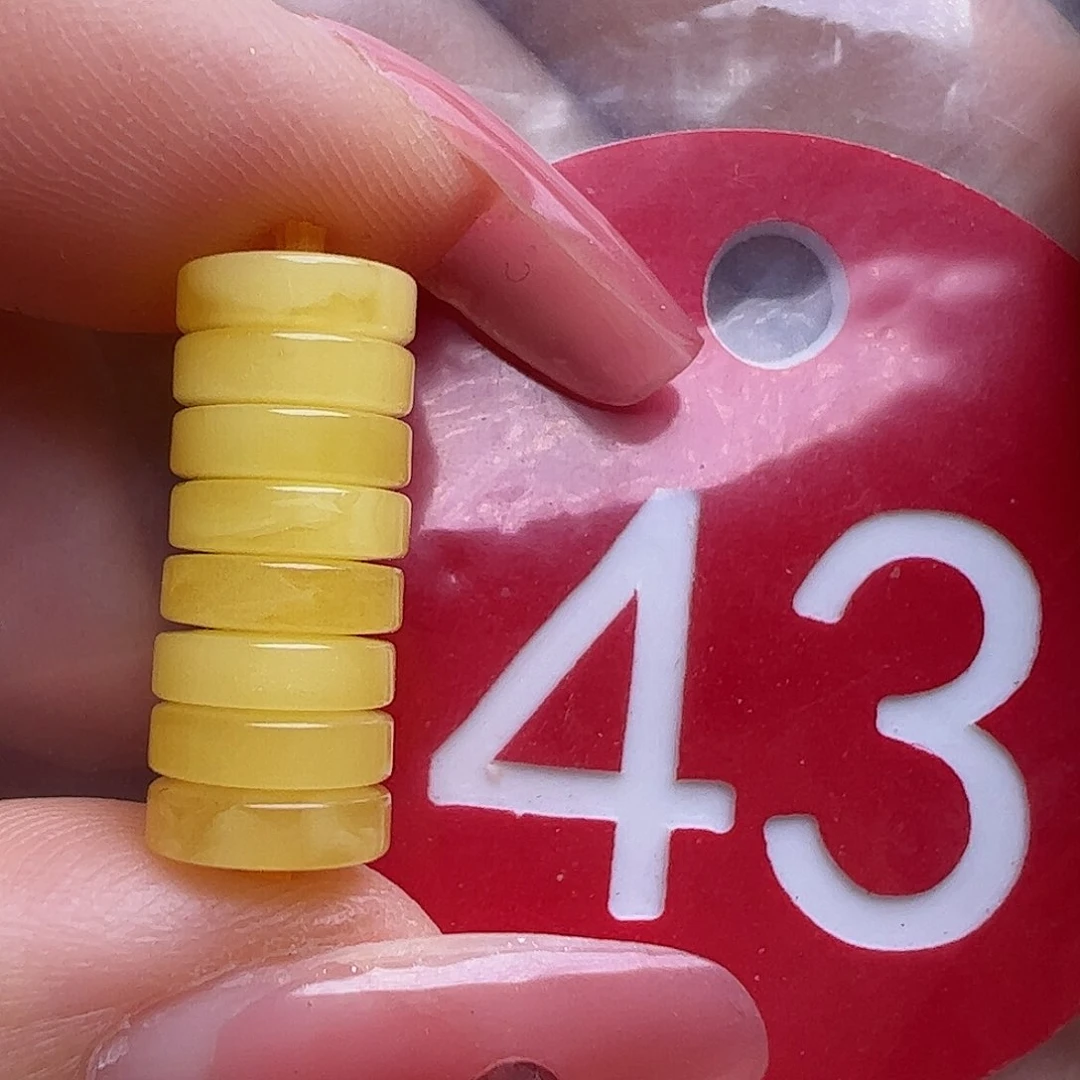 蜜蜡未镶嵌珠宝奇石7mm鸡油黄精工隔片