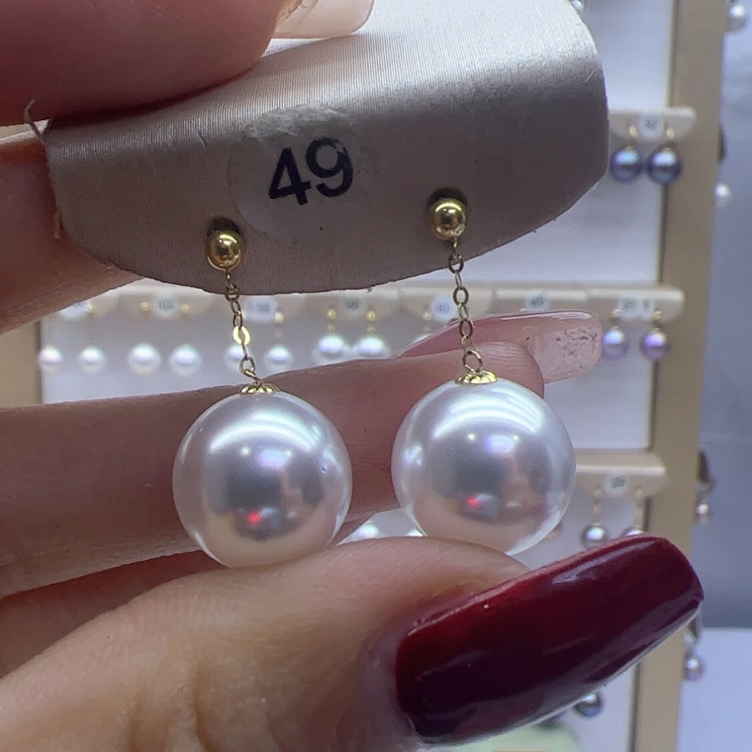 淡水珍珠耳饰18K金镶嵌