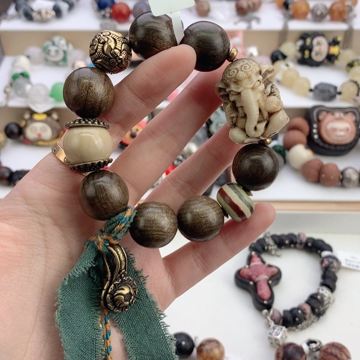 非金属六臂象根付木头手串