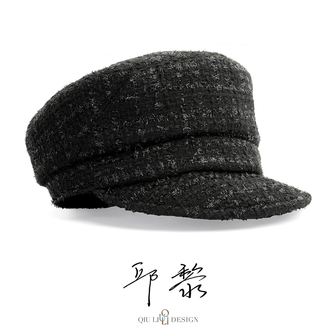 邱黎的帽子 · 气质百搭小香风亮片报童帽 1c456