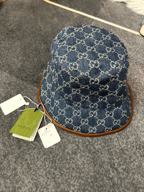 99新 GUCCI/古驰 古驰gucci老花丹宁牛仔帽99新