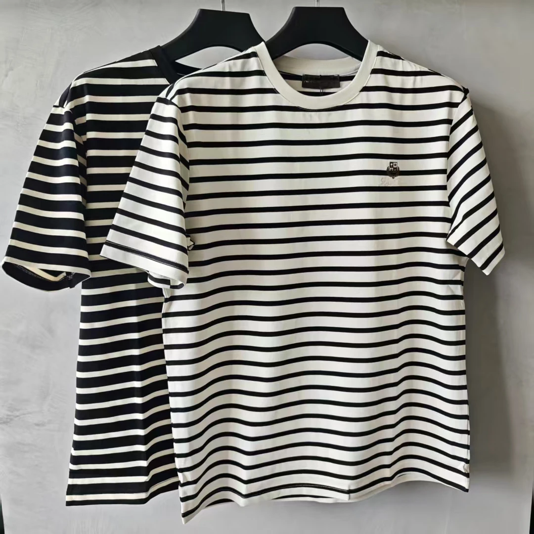 男士双色短袖条纹针织短袖-A2