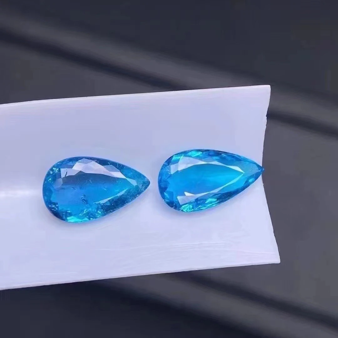 【云泰家】天然巴西无烧碧玺帕拉伊巴 0.94克拉+1.04克拉