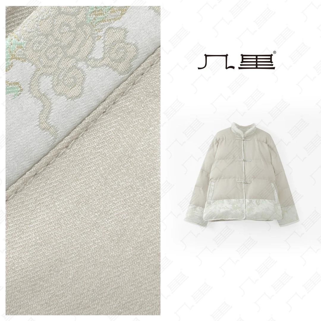 几里与麻 【拼接刺绣】气质刺绣花纹棉服 衣长65 胸围130 1121144