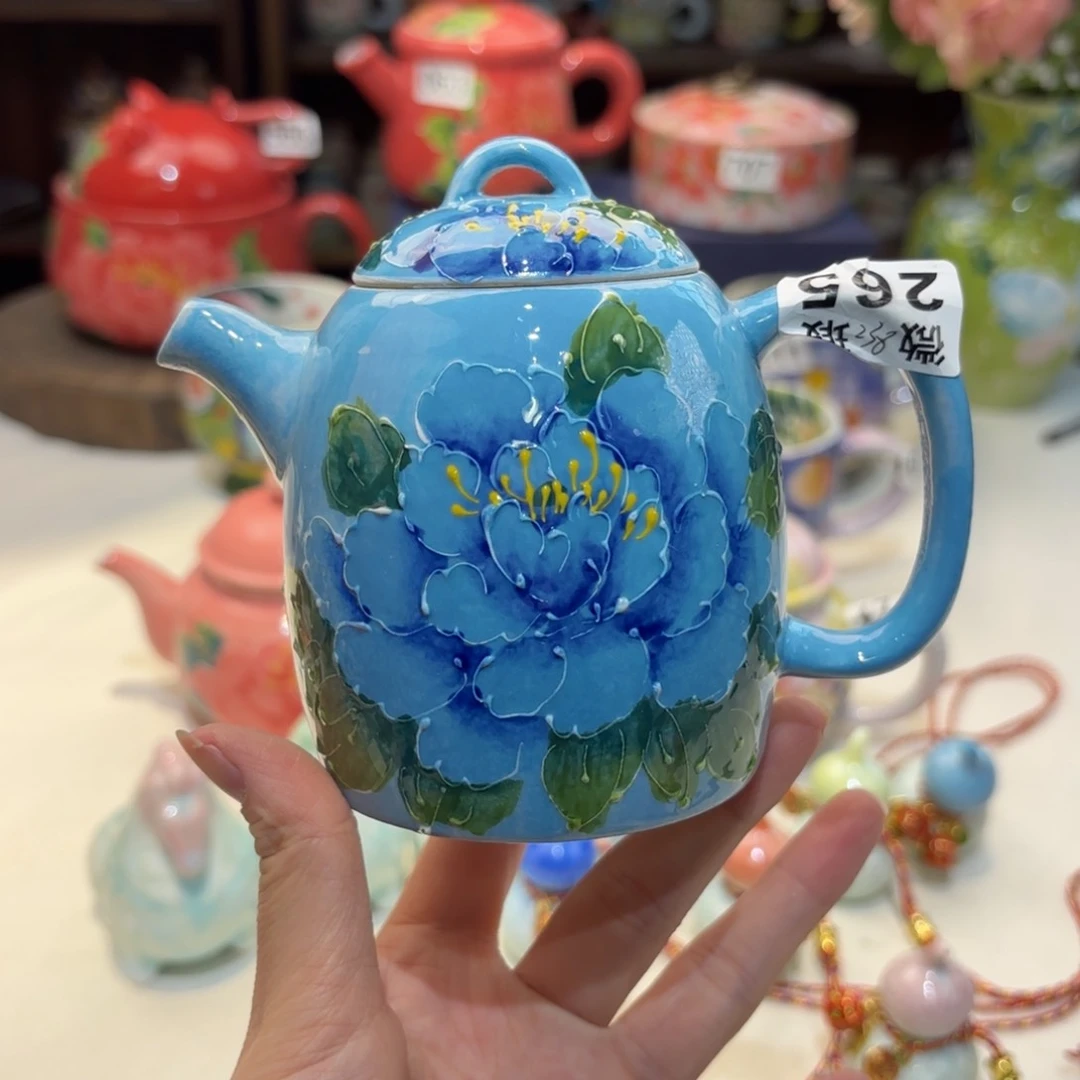 景德镇手绘高温釉下彩陶瓷茶具
