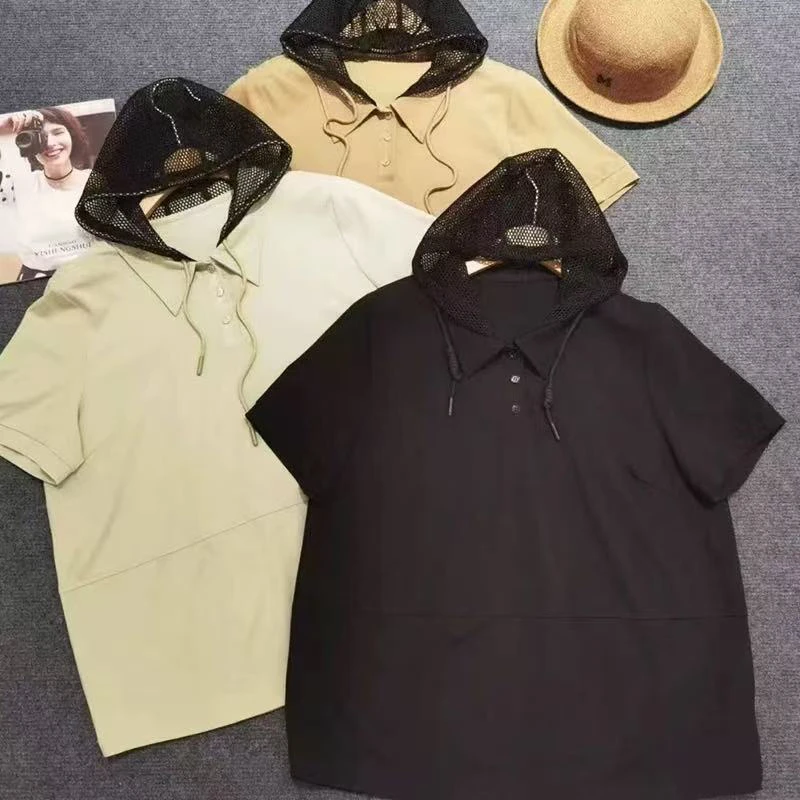 一生水6138品牌大码女装带帽T恤