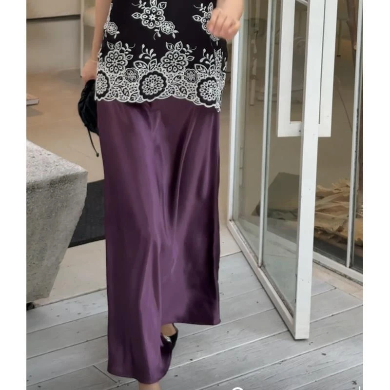 EV.【原创设计】紫色高腰显瘦气质半身裙EVZZ0515